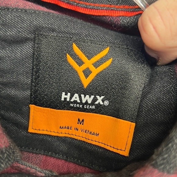 HAWX Work Wear Plaid Flannel Shirt Size M - Picture 9 of 12